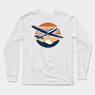 Glider Sailplane Biplane aerial floating soaring Long Sleeve T-Shirt